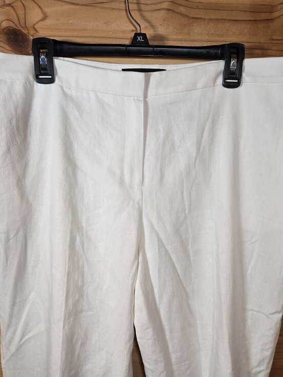 Black Label By Evan Picone Pants - Evan Picone Black Label NWT Linen Rayon Pants 12 Lined Straight Leg White Ankle